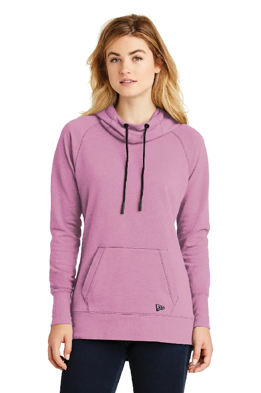 Women's Hooded Sweatshirts with Gradient LiningNew Era Womens Fleece Hooded Sweatshirt Hoodie w/ Pouch Pocket - Heather Lilac - Closeout