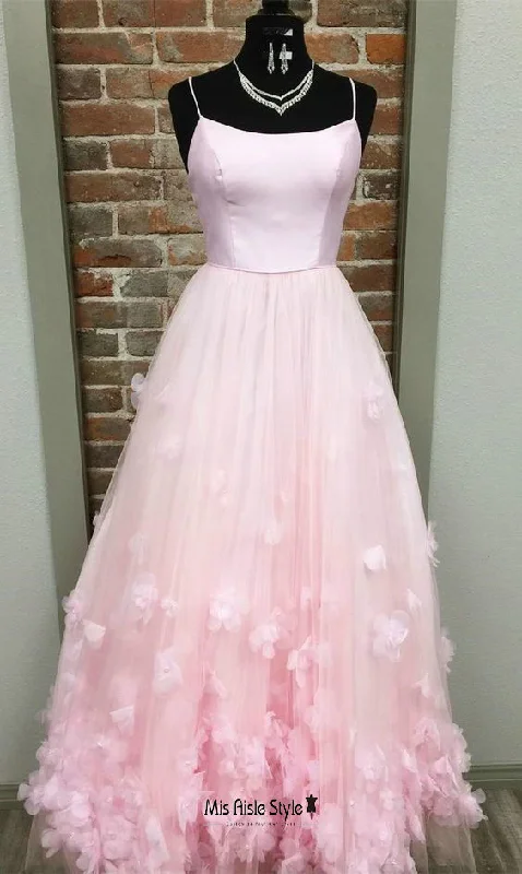 Women's Solid Color SkirtsLight Pink Floral Skirt Prom Dress