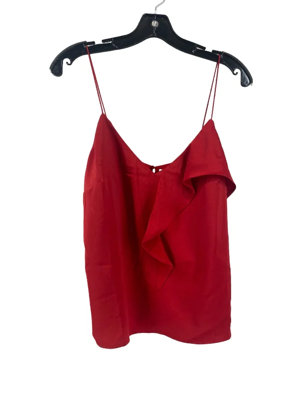 Women's Blouse with V-Shaped CollarRed Blouse Sleeveless Lush, Size L