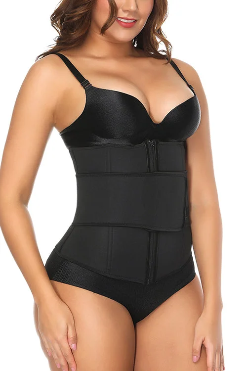 plus-size waist trainer with power mesh for firmnessSingle Belt Zipper Midsection Neoprene Waist Trainer Adjustable