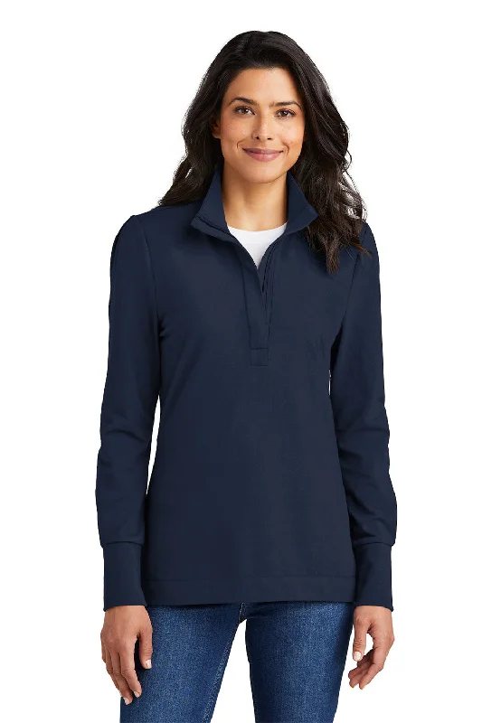 Women's Hooded Sweatshirts with Fitted SleevesPort Authority Womens Fairway 1/4 Zip Sweatshirt - River Navy Blue