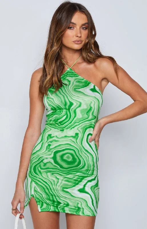 Women's Cap-Sleeve DressesKendall Swirl Mini Dress Green