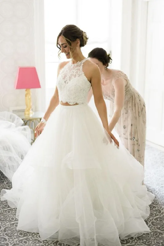 Women's Casual Chic SkirtsBall Gown Two Piece Tiered Skirt Wedding Dress