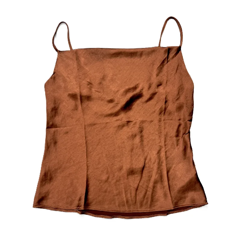 Women's Blouse with High CollarBronze Blouse Sleeveless By Endless Rose, Size: L