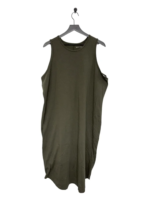 Women's Rounded Collar DressesDress Casual Midi By Cmc In Green, Size: 3x