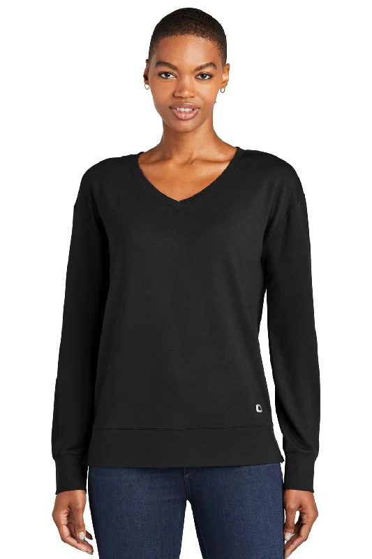 Women's Hooded Sweatshirts with Rayon LiningOgio Womens Luuma Flex V-Neck Sweatshirt - Blacktop