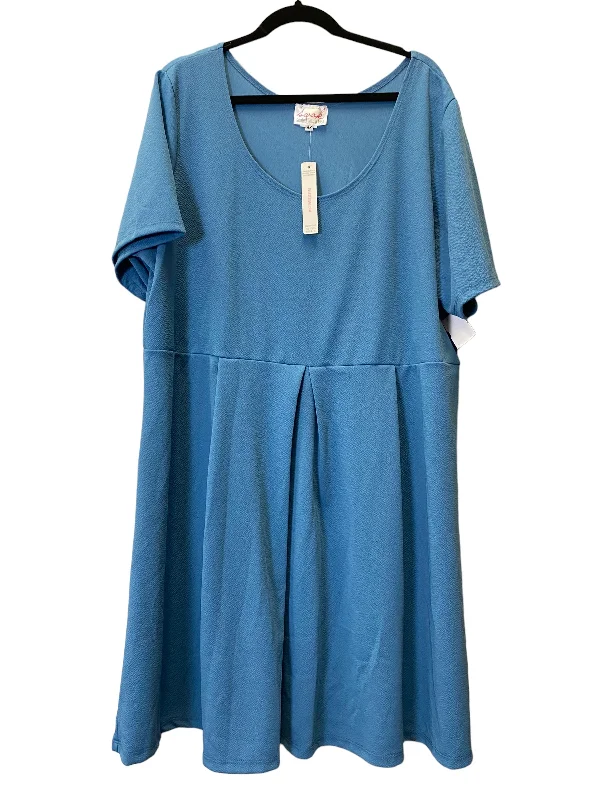 Women's Shawl Collar DressesDress Casual Midi By Clothes Mentor In Blue, Size: 4x