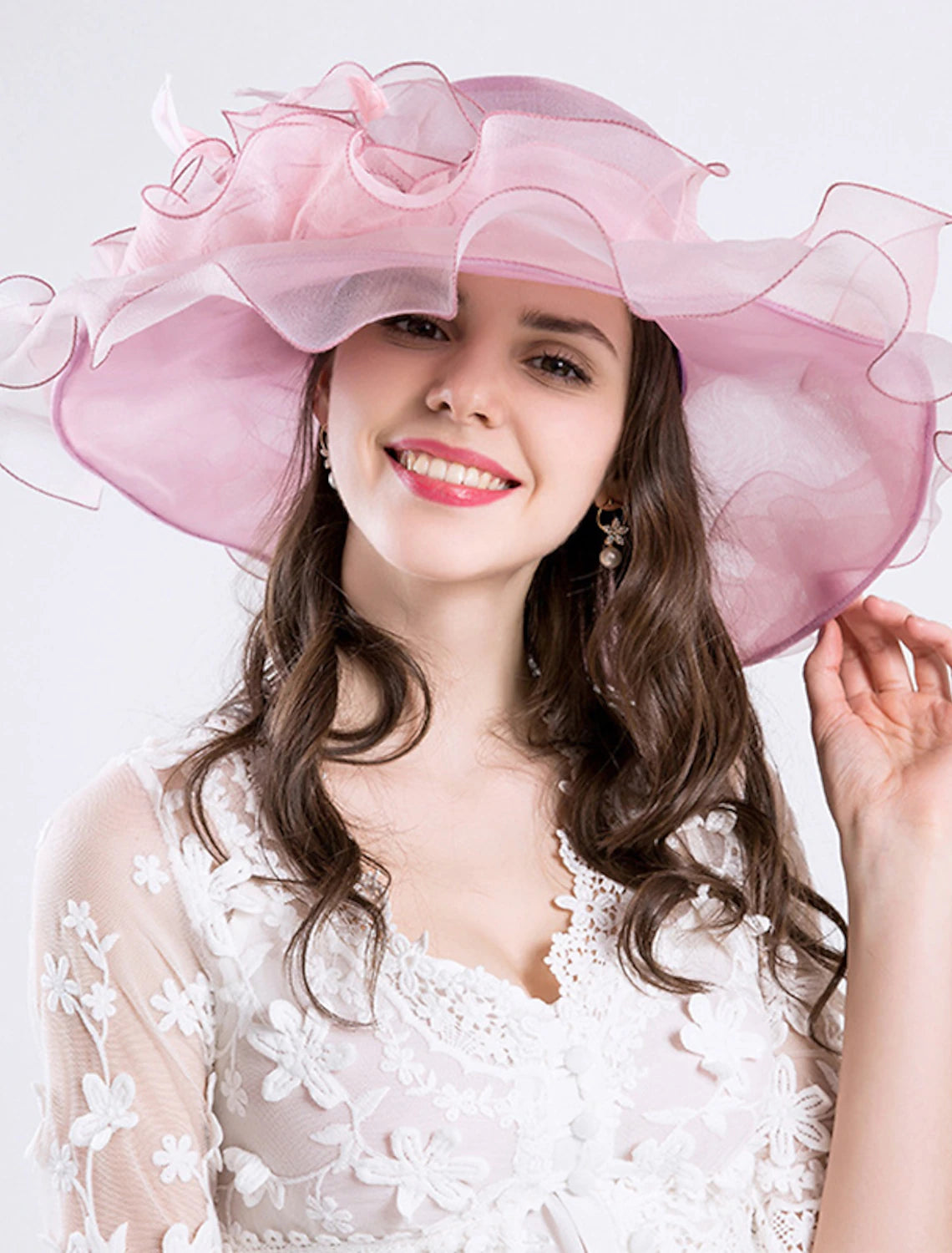 Women's U-Shaped Collar DressesOrganza Kentucky Derby Hat / Hats with Floral 1pc Wedding / Special Occasion / Party / Evening Headpiece