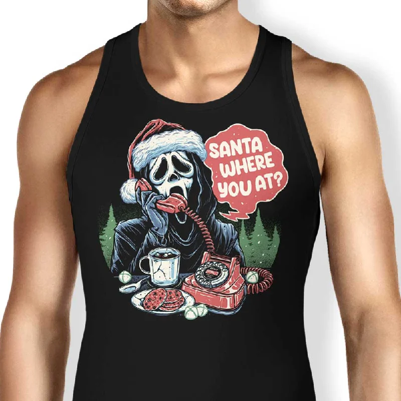 Women's Blouse with Mandarin CollarSanta Where You At? - Tank Top