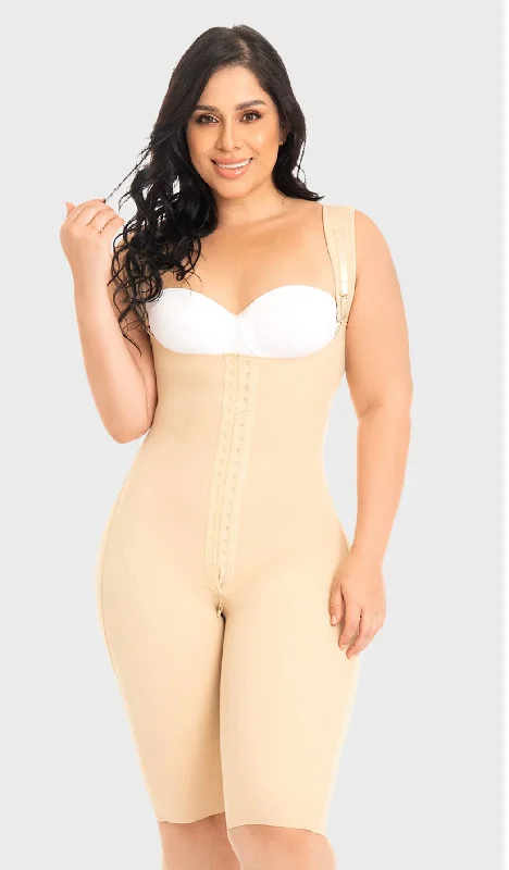 firm-control shapewear for special occasionsF0879 M&D First Stage Knee length covered back , post surgical recover Body Shaper BBL