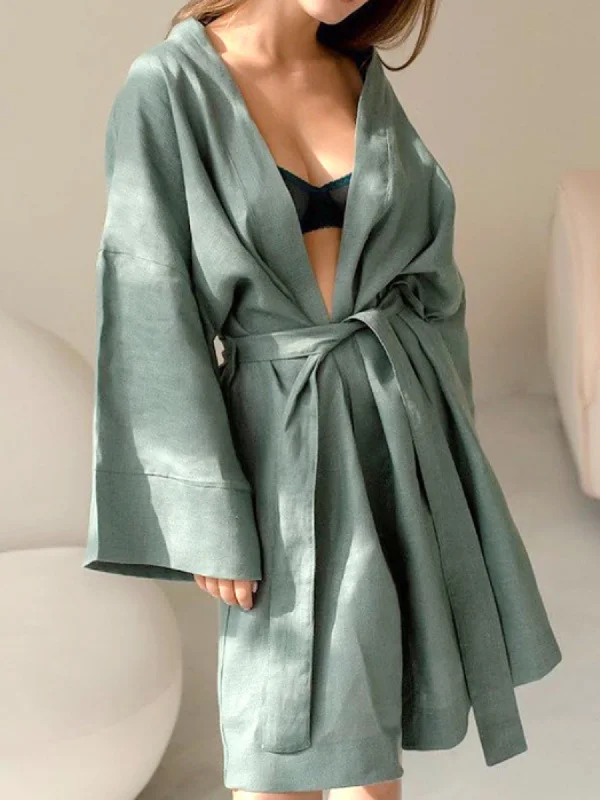 women's pajamas with a timeless appealAriana Belted Linen Robe