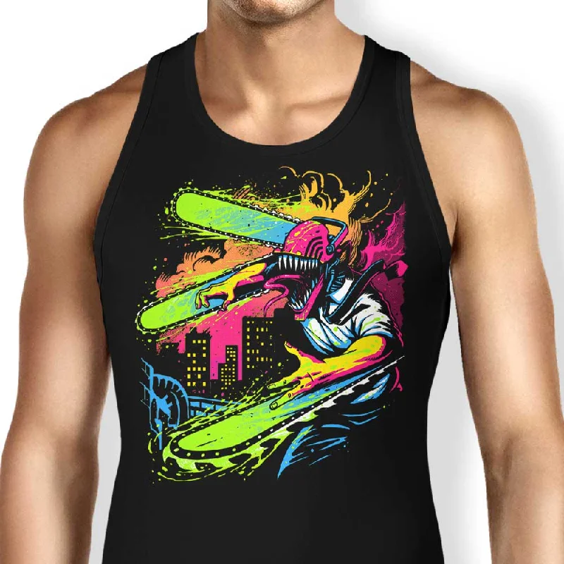 Women's Blouse with Narrow CollarNeon Chainsaw - Tank Top