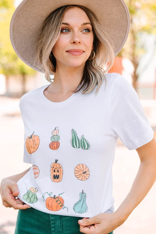 Women's Lightweight ShortsPumpkin Season White Graphic Tee