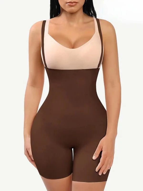 open-bust shapewear for topsHigh Waist Tummy Control Shapewear Shorts with Adjustable Straps