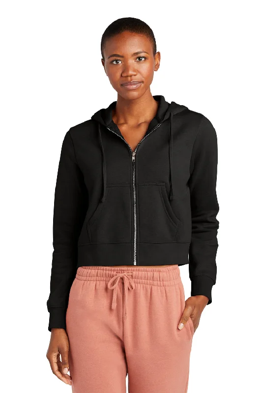 Women's Hooded Sweatshirts with Moisture-Wicking FabricDistrict Womens V.I.T. Fleece Full Zip Hooded Sweatshirt Hoodie w/ Pockets - Black