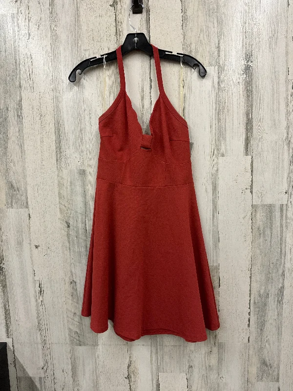 Women's Lapel Collar DressesRed Dress Casual Short Miami, Size S