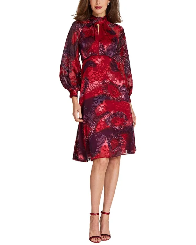 Women's Cut-Out DressesTeri Jon by Rickie Freeman Special Occasion Short Printed Silk-Blend Dress