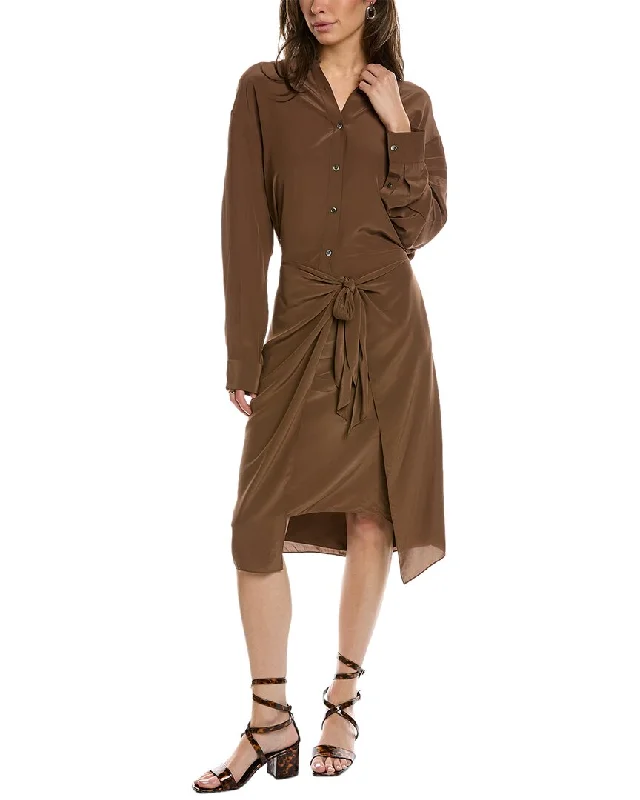 Women's Ruffled DressesTheory Sarong Shirtdress