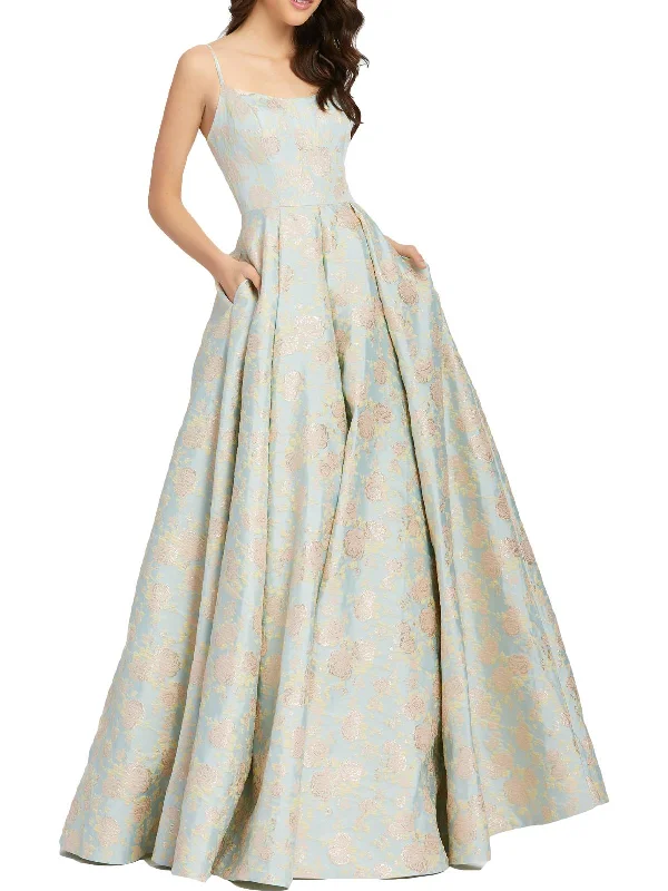 Women's Bell-Sleeve DressesWomens Floral Long Evening Dress