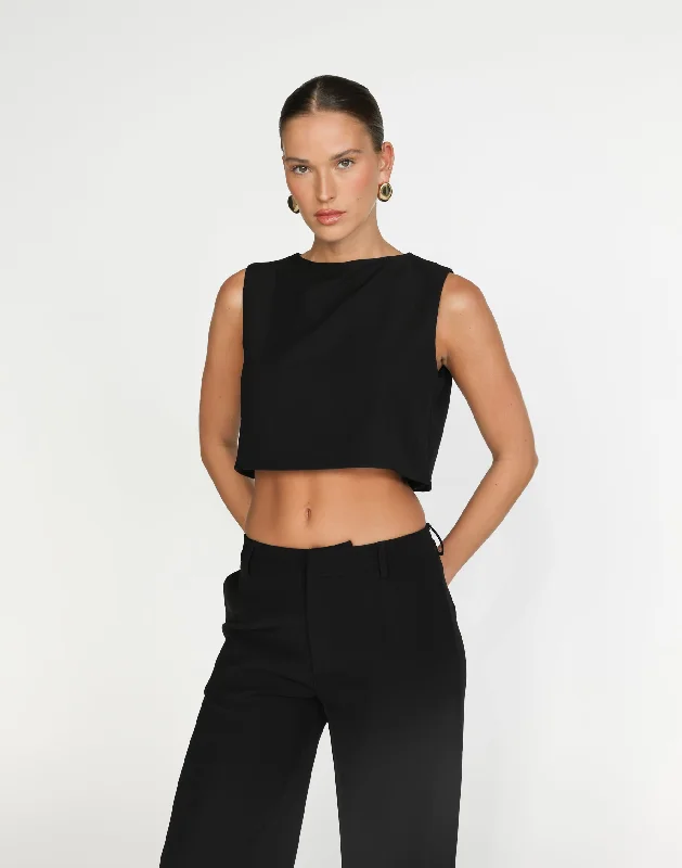 Women's Blouse with TasselsLenora Top (Black)