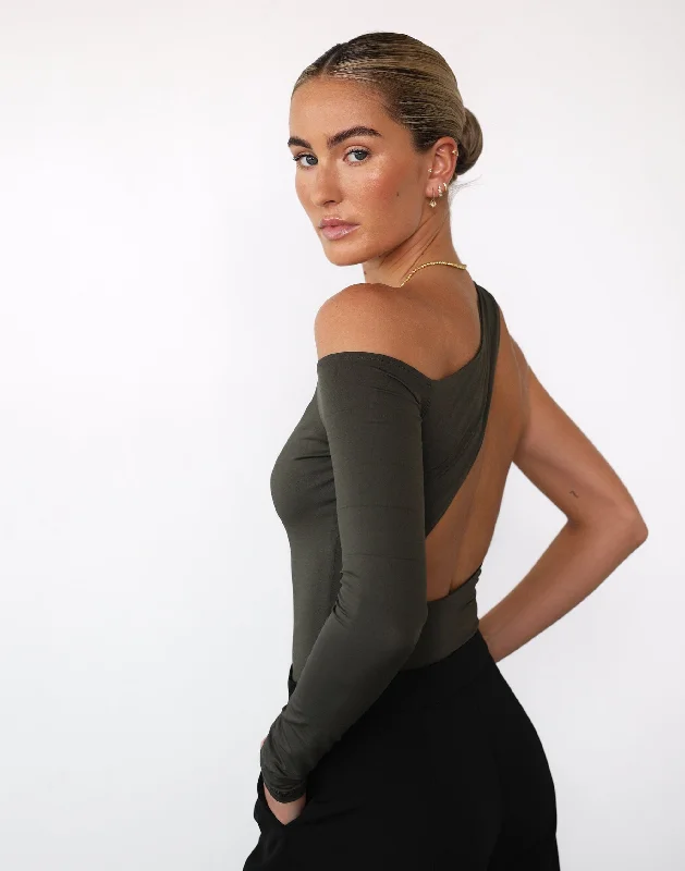 Women's Blouse with HoodNico Bodysuit (Burnt Olive)